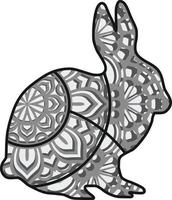 Kaninchen, 4 Schichten, Mandala, perfekt für einen Laserschneider