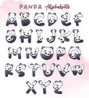 Baby Panda dekorative Buchstaben vektor