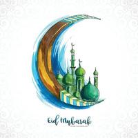 eid mubarak grußkarte für muslimischen feiertagshintergrund vektor