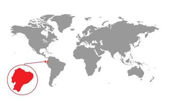 ecuador kartenfokus. isolierte Weltkarte. isoliert auf weißem Hintergrund. Vektor-Illustration. vektor