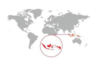 indonesien kartfokus. isolerad världskarta. isolerad på vit bakgrund. vektor illustration.