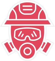 Feuerwehrmann-Masken-Icon-Stil vektor