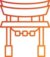 torii gate ikon stil vektor