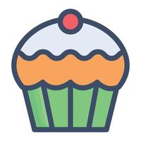 Cupcake-Vektorillustration auf einem Hintergrund. Premium-Qualitätssymbole. Vektorsymbole für Konzept und Grafikdesign. vektor