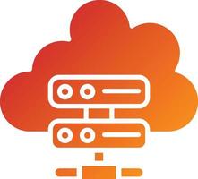 Cloud-Server-Symbolstil vektor