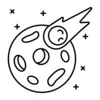 en praktisk linjär ikon av planetoider vektor