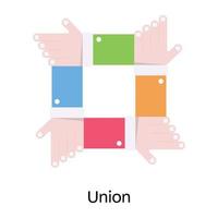 ta tag i denna fantastiska platta ikon för union vektor