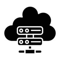 Cloud-Server-Symbolstil vektor