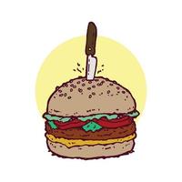 burger linje konst illustration vektor