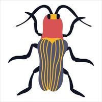niedlicher Käfer auf einem weißen, isolierten Hintergrund. vektor