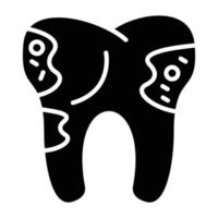 Zahn verfallener Symbolstil vektor