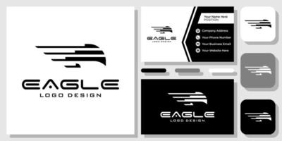 abstrakt eagle speed hawk frakt logistisk falk modern logotypdesign med visitkortsmall vektor