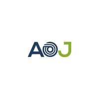 aoj brev logotyp design på vit bakgrund. aoj kreativa initialer brev logotyp koncept. aoj bokstavsdesign. vektor