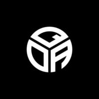 qoa brev logotyp design på svart bakgrund. qoa kreativa initialer bokstavslogotyp koncept. qoa bokstavsdesign. vektor