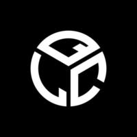 qlc-Brief-Logo-Design auf schwarzem Hintergrund. qlc kreative Initialen schreiben Logo-Konzept. qlc-Briefgestaltung. vektor