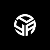 pyr-Brief-Logo-Design auf schwarzem Hintergrund. pyr kreative Initialen schreiben Logo-Konzept. pyr Briefgestaltung. vektor