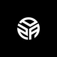 pza-Buchstaben-Logo-Design auf schwarzem Hintergrund. pza kreatives Initialen-Buchstaben-Logo-Konzept. Pza-Buchstaben-Design. vektor