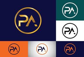 anfängliches monogrammbuchstabe pa-logo-design. grafisches alphabetsymbol für unternehmensidentität vektor