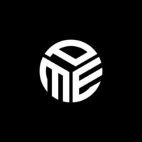 pme-Buchstaben-Logo-Design auf schwarzem Hintergrund. pme kreative Initialen schreiben Logo-Konzept. pme Briefgestaltung. vektor