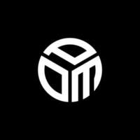 Pom-Brief-Logo-Design auf schwarzem Hintergrund. pom kreative Initialen schreiben Logo-Konzept. Pom-Buchstaben-Design. vektor
