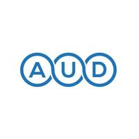 aud-Buchstaben-Logo-Design auf weißem Hintergrund. aud kreative Initialen schreiben Logo-Konzept. Aud-Briefgestaltung. vektor