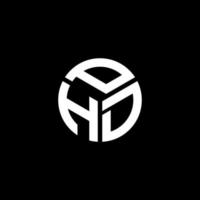 Phd-Brief-Logo-Design auf schwarzem Hintergrund. Phd kreative Initialen schreiben Logo-Konzept. Phd-Briefdesign. vektor