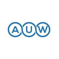 auw brev logotyp design på vit bakgrund. auw kreativa initialer bokstavslogotyp koncept. auw bokstavsdesign. vektor