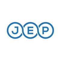 Jep-Brief-Logo-Design auf weißem Hintergrund. jep kreative Initialen schreiben Logo-Konzept. Jep-Brief-Design. vektor