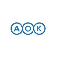 aok-Buchstaben-Logo-Design auf weißem Hintergrund. aok kreative Initialen schreiben Logo-Konzept. aok Briefgestaltung. vektor