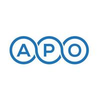 Apo-Brief-Logo-Design auf weißem Hintergrund. apo kreative Initialen schreiben Logo-Konzept. Apo-Buchstaben-Design. vektor