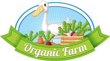 logotyp design med ord ekologisk gård vektor