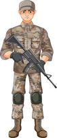 soldat i uniform seriefigur vektor