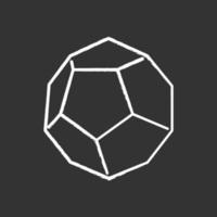 Kreidesymbol Dodekaeder. geometrische Figur mit sechseckiger Basis. dekoratives Element. minimalistischer Kristall. einfacher Edelstein. flache abstrakte form. isometrische Form. isolierte vektortafelillustration vektor