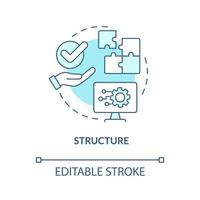 struktur turkos konceptikon. affärsinteraktion abstrakt idé tunn linje illustration. effektiv kommunikatörsförmåga. isolerade konturritning. redigerbar linje. arial, otaliga pro-bold typsnitt som används vektor