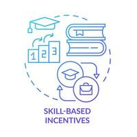 Skill-based Incentives blaues Farbverlauf-Konzept-Symbol. entwicklung der teammitglieder abstrakte idee dünne linie illustration. isolierte Umrisszeichnung. Roboto-Medium, unzählige pro-fette Schriftarten verwendet vektor