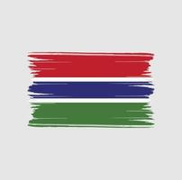 Pinselstriche der Gambia-Flagge. Nationalflagge vektor