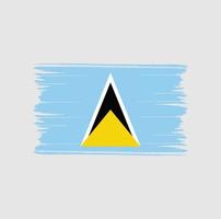 St. Lucia Flagge Pinselstriche. Nationalflagge vektor