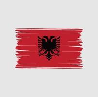 albanische flagge pinselstriche. Nationalflagge vektor