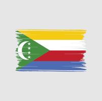 Pinselstriche der Flagge der Komoren. Nationalflagge vektor
