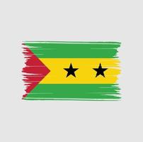 Pinselstriche der Flagge von Sao Tome und Principe. Nationalflagge vektor