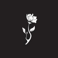 Blumensymbol und Symbol mit schwarzem Hintergrund vektor