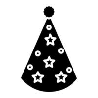 Glyphen-Symbol für Partyhüte vektor