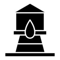 Wasserturm-Glyphe-Symbol vektor