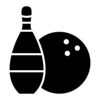 Bowling-Glyphe-Symbol vektor