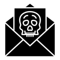 Symbol für gehackte E-Mail-Glyphe vektor