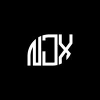 njx brev logotyp design på svart bakgrund. njx kreativa initialer bokstavslogotyp koncept. njx bokstavsdesign. vektor