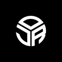 OJR-Brief-Logo-Design auf schwarzem Hintergrund. ojr kreative Initialen schreiben Logo-Konzept. ojr Briefgestaltung. vektor