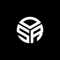 OSR-Brief-Logo-Design auf schwarzem Hintergrund. osr kreative Initialen schreiben Logo-Konzept. OSR Briefgestaltung. vektor