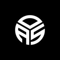 Oas-Brief-Logo-Design auf schwarzem Hintergrund. oa kreative Initialen schreiben Logo-Konzept. oas Briefgestaltung. vektor