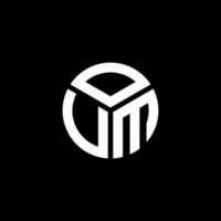 OUM-Brief-Logo-Design auf schwarzem Hintergrund. Oum kreative Initialen schreiben Logo-Konzept. Oum-Brief-Design. vektor